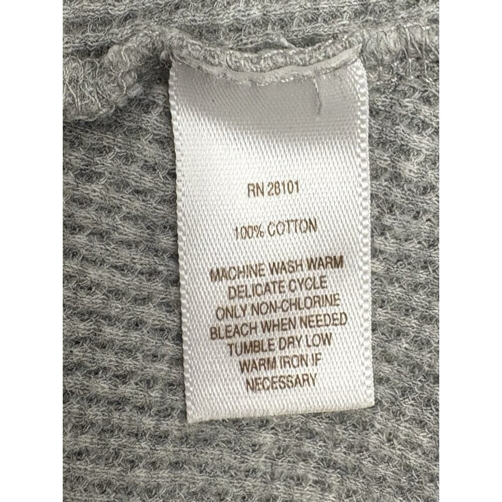 Vintage Lola Waffle Thermal Hooded Henley Size Medium Y2K Buttons Pouch Cotton - Picture 9 of 9